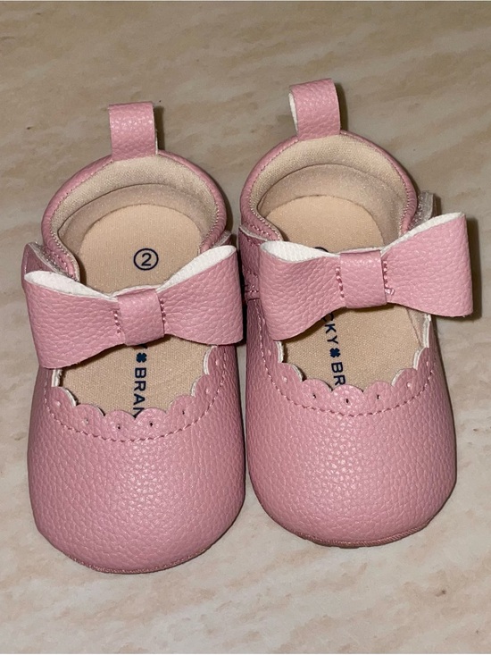 Lucky Brand Other - Lucky Brand Pink Bow Mary Jane Baby Walker Shoes